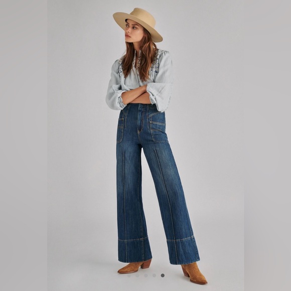 EUC Anthropologie Pilcro Jenna Embroidered Button-Down top M - Picture 7 of 9